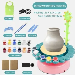 The Decor Haven Babyspielzeug-Elektrische Töpferscheibe für Kinder – Mini-Bastelmaschine für Kunstprojekte