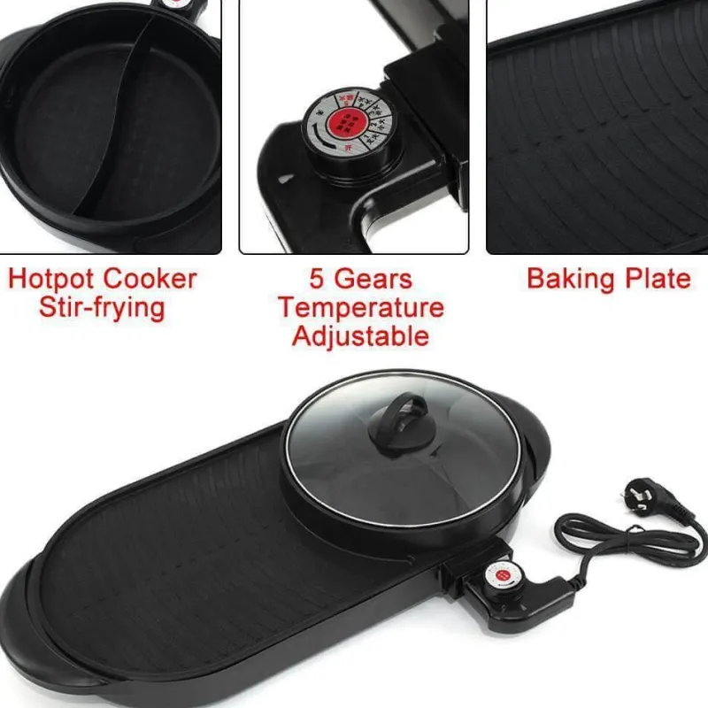 Adventure Basecamp Camping Im Freien|Outdoor-Artikel-Elektrischer Grill-Hotpot - Antihaft-Grillherd