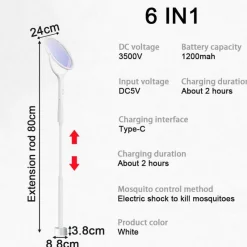 Trail u0026 Beyond Camping-Werkzeuge|Camping Im Freien-Elektrischer 6-in-1-Mückenvernichter – drehbare Insektenfalle
