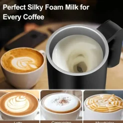 The Cozy Mug Küche & Esszimmer-Elektrischer 4-in-1-Milchaufschäumer – Großer Dampfgarer aus Edelstahl