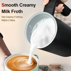 The Cozy Mug Küche & Esszimmer-Elektrischer 4-in-1-Milchaufschäumer – Großer Dampfgarer aus Edelstahl