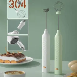 Tom Küche & Esszimmer-Elektrischer Milchaufschäumer – Schaumbereiter mit 3 Geschwindigkeiten für perfekte Kaffee-Lattes und Cappuccinos