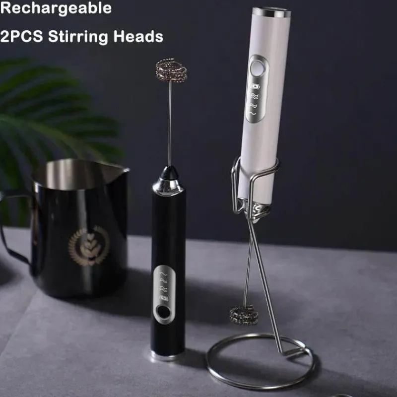 Tom Küche & Esszimmer-Elektrischer Milchaufschäumer – 3-Gang-Schneebesenmixer für Latte- und Kaffeeschaum