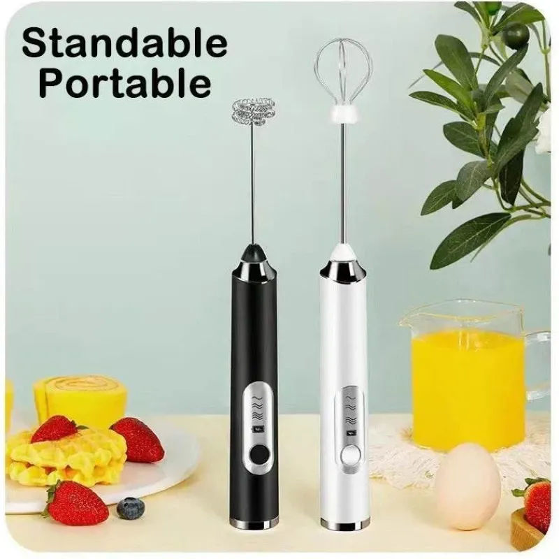 Tom Küche & Esszimmer-Elektrischer Milchaufschäumer – 3-Gang-Schneebesenmixer für Latte- und Kaffeeschaum