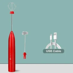 Tom Küche & Esszimmer-Elektrischer Milchaufschäumer – 3-Gang-Schneebesenmixer für Latte- und Kaffeeschaum