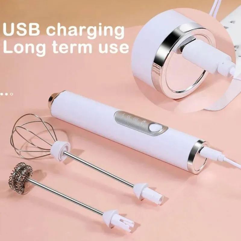 Tom Küche & Esszimmer-Elektrischer Milchaufschäumer – 3-Gang-Schneebesenmixer für Latte- und Kaffeeschaum