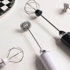 Tom Küche & Esszimmer-Elektrischer Milchaufschäumer – 3-Gang-Schneebesenmixer für Latte- und Kaffeeschaum