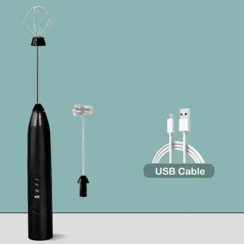 Tom Küche & Esszimmer-Elektrischer Milchaufschäumer – 3-Gang-Schneebesenmixer für Latte- und Kaffeeschaum