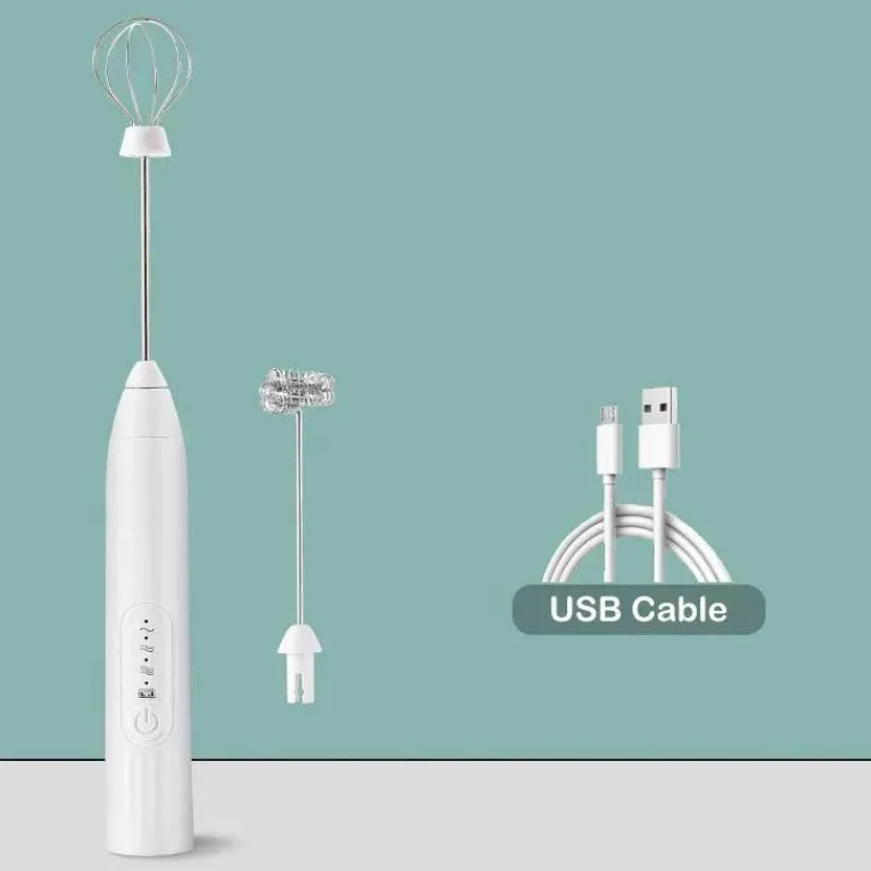 Tom Küche & Esszimmer-Elektrischer Milchaufschäumer – 3-Gang-Schneebesenmixer für Latte- und Kaffeeschaum