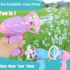 The Decor Haven Babyspielzeug-Elektrischer Seifenblasenblumen-Ventilator – Lustiges Outdoor-Spielzeug für Kinder