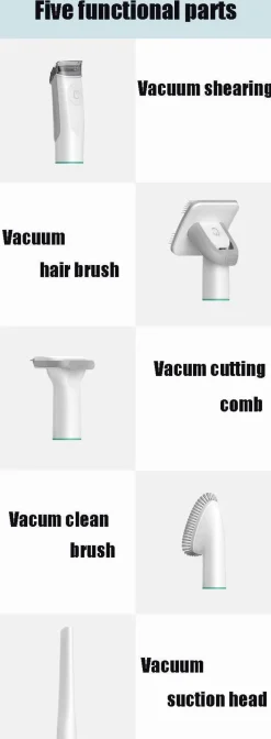 Furendo Haustierzubehör|Reinigungswerkzeuge Für Haustiere-Elektrischer Staubsauger für die Tierpflege – 6-in-1-Fellpflegegerät und -Reiniger