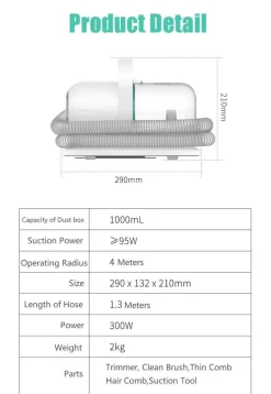 Furendo Haustierzubehör|Reinigungswerkzeuge Für Haustiere-Elektrischer Staubsauger für die Tierpflege – 6-in-1-Fellpflegegerät und -Reiniger