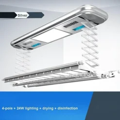 Tranquil Waters Badezimmer-Elektrischer Teleskop-Wäscheständer - Automatischer Wäschetrockner mit Fernbedienung