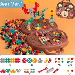 The Decor Haven Babyspielzeug-Elektrisches Bohrer-Spielzeugset für Kinder – Pädagogisches Schraubendreher-Spielset