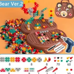 The Decor Haven Babyspielzeug-Elektrisches Bohrer-Spielzeugset für Kinder – Pädagogisches Schraubendreher-Spielset