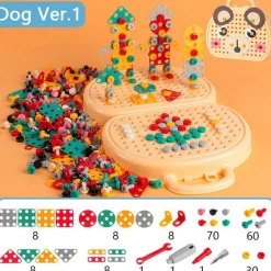The Decor Haven Babyspielzeug-Elektrisches Bohrer-Spielzeugset für Kinder – Pädagogisches Schraubendreher-Spielset