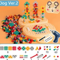 The Decor Haven Babyspielzeug-Elektrisches Bohrer-Spielzeugset für Kinder – Pädagogisches Schraubendreher-Spielset