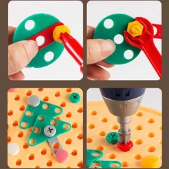 The Decor Haven Babyspielzeug-Elektrisches Bohrer-Spielzeugset für Kinder – Pädagogisches Schraubendreher-Spielset