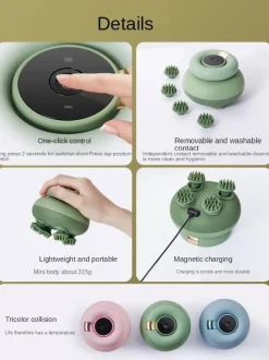 The Relaxation Nook Massageprodukte|Gesundheits-Gadgets-Elektrisches Kopfhautmassagegerät – Wasserdichtes Gerät zur Haarentspannung