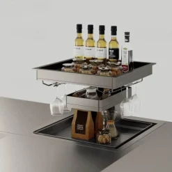 Space Savvy Küche & Esszimmer-Elektrisches verstecktes Küchenaufbewahrungssystem - intelligenter Platzsparer