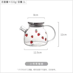 Plates u0026 More Küche & Esszimmer-Erdbeer-Glasbecher mit Strohhalm und Deckel – Klarer, hochwertiger Wasserbecher für Milch und Saft