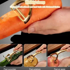 Tom Küche & Esszimmer-Ergonomischer Y-Schäler aus Edelstahl für Obst und Gemüse