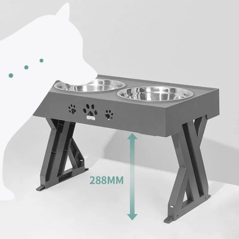Furry Haven Haustierzubehör|Tierfütterung-Erhöhter, verstellbarer Futternapf für Haustiere – Ständer für Hunde- und Katzennäpfe