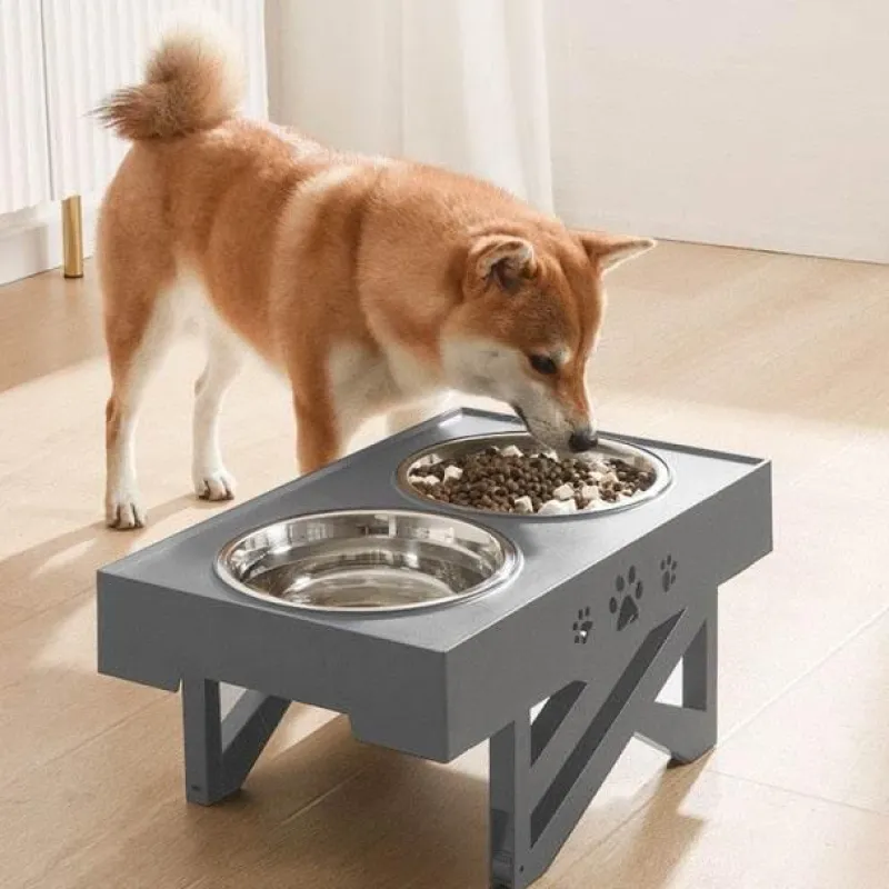 Furry Haven Haustierzubehör|Tierfütterung-Erhöhter, verstellbarer Futternapf für Haustiere – Ständer für Hunde- und Katzennäpfe