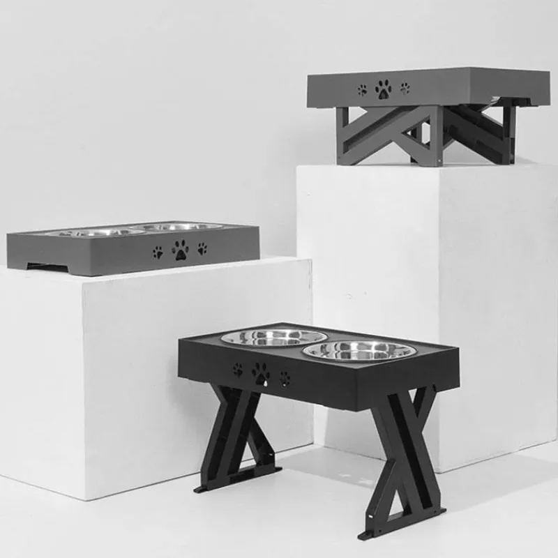 Furry Haven Haustierzubehör|Tierfütterung-Erhöhter, verstellbarer Futternapf für Haustiere – Ständer für Hunde- und Katzennäpfe
