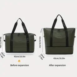 BagAura Taschen & Geldbörsen-Erweiterbare Reisetasche, wasserabweisend, leicht, mit Schuhfach