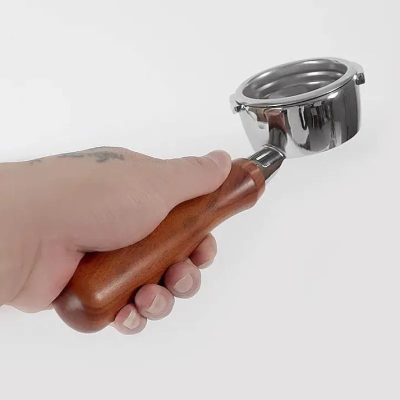 Tom Küche & Esszimmer-Espressofilterhalter - M10 Barista-Werkzeug mit Holzgriff