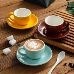 Plates u0026 More Küche & Esszimmer-Espresso-Kaffeetassen-Set aus Keramik – Teetassen und Becher aus Keramik zum Frühstück