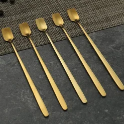 Tom Küche & Esszimmer-Espressolöffel aus Edelstahl, 4er-Set – stilvolle Utensilien zum Umrühren von Kaffee