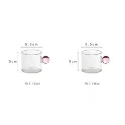 Plates u0026 More Küche & Esszimmer-Espressotassen-Set aus Glas – 110 ml Kaffeebecher mit Untertassen