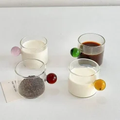 Plates u0026 More Küche & Esszimmer-Espressotassen-Set aus Glas – 110 ml Kaffeebecher mit Untertassen