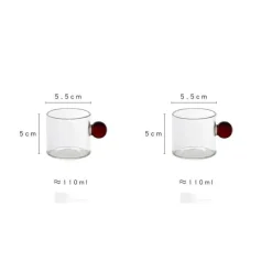 Plates u0026 More Küche & Esszimmer-Espressotassen-Set aus Glas – 110 ml Kaffeebecher mit Untertassen
