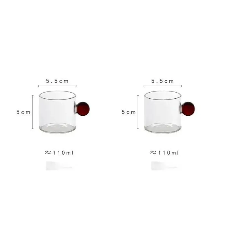 Plates u0026 More Küche & Esszimmer-Espressotassen-Set aus Glas – 110 ml Kaffeebecher mit Untertassen