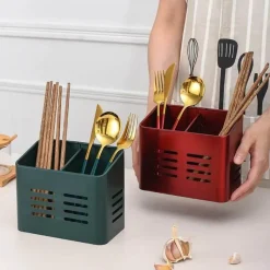 Tom Küche & Esszimmer-Essstäbchenhalter aus Edelstahl – Abtropfgestell mit 2 Gittern