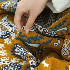 Cozy Haven Bettzeug-Ethnische Baumwolldecke & Überwurf – Boho Floral Gauze Sommerdecke