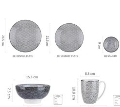 Elegance at the Table Küche & Esszimmer-Euporie Porzellan-Geschirrset – Elegantes Tafelservice