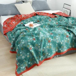 Snug u0026 Soft Bettzeug-Europäische Baumwollgaze-Überwurfdecke - Weicher, leichter Sofabezug