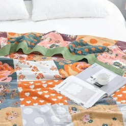 Wrap u0026 Relax Bettzeug-Europäische Baumwollgaze-Überwurfdecke - Leichter Sofa- und Bettüberwurf