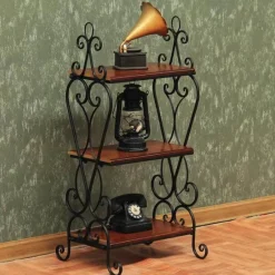 Cozy Living Möbel-Europäisches Bücherregal aus Eisen – stilvolle, geerdete Wohndekoration