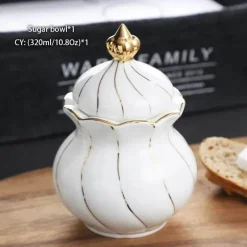 Feast u0026 Flair Küche & Esszimmer-Europäisches Kaffeeservice aus Knochenporzellan – Tee und Kaffee aus Porzellan mit Goldeinlage