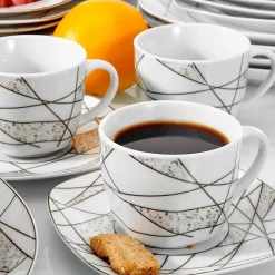 Elegance at the Table Küche & Esszimmer-Eurydome Porzellan-Tafelservice – Elegantes Esstischgeschirr
