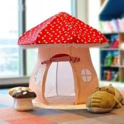 The Decor Haven Babyspielzeug-Fairy Mushroom Mansion Spielzeughaus – Magisches Kinderspielset