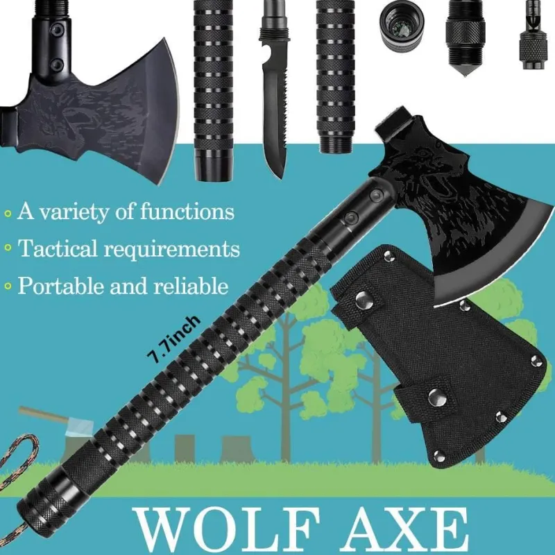 The Outdoor Vault Camping-Werkzeuge|Heimwerkzeuge-Faltbare Campingaxt – Multifunktionswerkzeug fürs Überleben