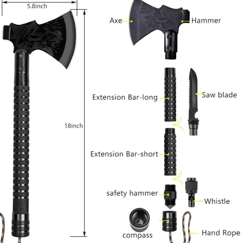 The Outdoor Vault Camping-Werkzeuge|Heimwerkzeuge-Faltbare Campingaxt – Multifunktionswerkzeug fürs Überleben
