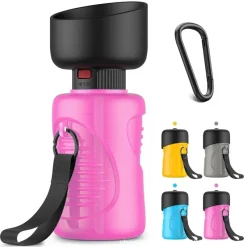 Furry Haven Haustierzubehör|Tierfütterung-Faltbare 2-in-1-Wasserflasche für Haustiere – reisefreundliches Design