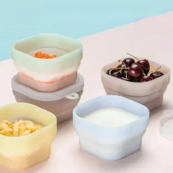 Tom Küche & Esszimmer-Faltbare Schüssel aus Silikon – Tragbare Bento-Box, Lebensmittelbehälter